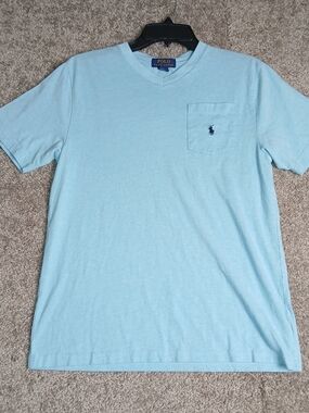 Polo by Ralph Lauren Boy's Light Blue Pocket T‑Shirt - Large